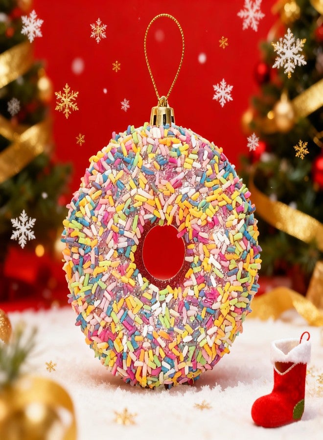 KIMI HOUSE 6Pcs 3.4inch Christmas Dessert Donut Candy Land Ornaments Decoraion,Hanging Candy Cane Crafts for Xmas Tree Décor,Ideal for Xmas, New Year, Birthdays, Weddings & Home Parties - Image 3
